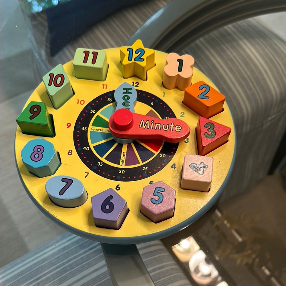 Yellow and Red Learning Clock Toy